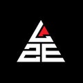 LZE triangle letter logo design with triangle shape. LZE triangle logo design monogram. LZE triangle vector logo template with red Royalty Free Stock Photo
