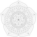 Flower Floral Lotus Mandala Design Coloring Leaves Henna Mehndi Meditation Tattoo Decoration Ethnic Oriental Book Page Royalty Free Stock Photo