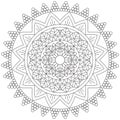 Mandala Flower Rose Style Vector Lotus Circular Pattern Leaves Henna Mehndi Meditation Ethnic Oriental Coloring Book Page