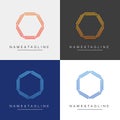 Hexagon monogram logo template. Strong, unique and luxury design