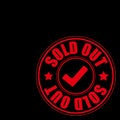 Black background, red circle written SOLD OUT Royalty Free Stock Photo