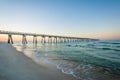 The M.B. Miller County Pier and Gulf of Mexico at sunrise, in Panama City Beach, Florida Royalty Free Stock Photo