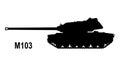M103 battle tank. M103 tank icon. Retro battle tank M103 Royalty Free Stock Photo