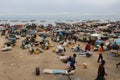 M\'Bour, Senegal, 24 July 2022, people wait for the return of fishermen to the fishing port in M\'Bour