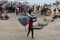 M\'Bour, Senegal, 24 July 2022, people wait for the return of fishermen to the fishing port in M\'Bour