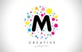 M Bubble Dots Letter Logo Design with Creative Colorful Bubbles.