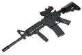 M4 Carbine with ACOG optic and a foregrip isolated