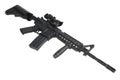 M4 Carbine with ACOG optic and a foregrip isolated