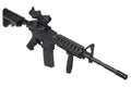 M4 Carbine with ACOG optic and a foregrip isolated