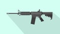 M4 carbine riffle gun with flat style and long shadow Royalty Free Stock Photo