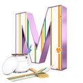 `M` decorated letter with renovation tools