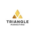 M Elegant Triangle Marketing Logo Design Template