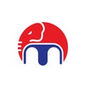 M elephant icon vector concept design template Royalty Free Stock Photo