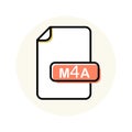 M4A file format, extension color line icon Royalty Free Stock Photo