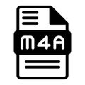 M4a file icon. Audio format symbol Solid icons, Vector illustration. can be used for website interfaces, mobile applications and Royalty Free Stock Photo