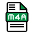 M4a file icon. flat audio file, icons format symbols. Vector illustration. can be used for website interfaces, mobile applications Royalty Free Stock Photo