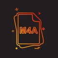 M4A file type icon design vector Royalty Free Stock Photo