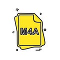 M4A file type icon design vector Royalty Free Stock Photo