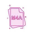 M4A file type icon design vector Royalty Free Stock Photo