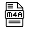 M4a File type Icons. Audio Extension icon Outline Design. Vector Illustrations Royalty Free Stock Photo