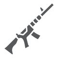 M4A1 glyph icon, rifle and military, automatic machine sign, vector graphics, a solid pattern on a white background.