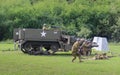 M3 Half-track in historical reenactment of WWII Royalty Free Stock Photo