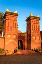 M'hamid, Morocco - February 22 2016: Chez le Pacha hotel outside view