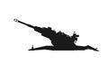 M777 howitzer icon. army artillery system. isolated vector image for military web design