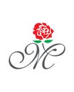 M initial rose logo , abstract m rose logo Royalty Free Stock Photo