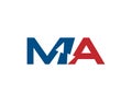 M A initials letter arrow logo