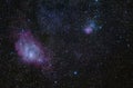 Lagoon and Trifid Nebula Royalty Free Stock Photo