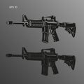 M-16 legendary assault rifle vector illustration. Classic armament icon. Royalty Free Stock Photo