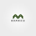 M letter, Bamboo logo template, creative vector design for business corporate,nature, elements, illustration