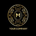 M letter luxury monogram.