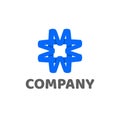 M letter company monogram unit with blue color Royalty Free Stock Photo