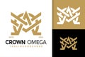 M Letter Crown Omega Logo Design, brand identity logos vector, modern logo, Logo Designs Vector Illustration Template Royalty Free Stock Photo