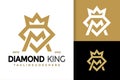 M Letter Diamond King Logo Design, brand identity logos vector, modern logo, Logo Designs Vector Illustration Template