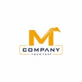 M Letter Excavator Logo Design Vector Royalty Free Stock Photo