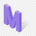 M letter in isometric 3d style with shadow Royalty Free Stock Photo