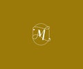 M Letter Linked Minimalist Prestige Line Emblem Badge Monogram Logotype