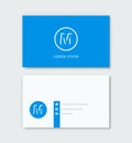 M letter logo business card. Royalty Free Stock Photo