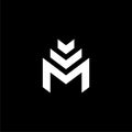 M Letter Logo Design isolated on dark background Royalty Free Stock Photo