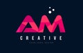 AM A M Letter Logo with Purple Low Poly Pink Triangles Concept