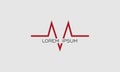 M letter logo vector design. heartbeat concept template.