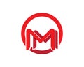 M Letter Logos Template Symbol Royalty Free Stock Photo