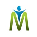 M letter man logo