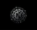 M Letter Metal Gear Icon Design Perfect for automotive, machinery and  industrial logo Royalty Free Stock Photo