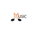 m letter music note icon vector illustration design concept