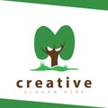 M Letter tree green logo vector template