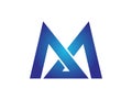 M letter triangle logo template 1